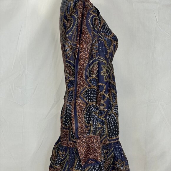 NEW FARM Rio Long Sleeve Floral Mini Dress – White/Multicolor – Size S – NWT - Picture 9 of 9